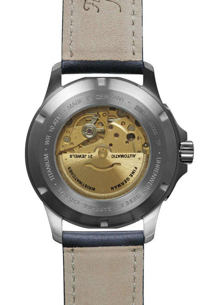 Bauhaus Aviation Iron Annie 2862-1 Herrenuhr Blau • Automatikwerk Citizen-Miyota • Saphirglas, Bild 3