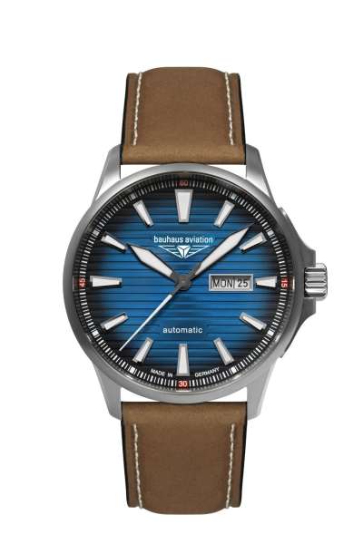 Bauhaus Aviation Iron Annie 2862-1 Herrenuhr Blau • Automatikwerk Citizen-Miyota • Saphirglas, Bild 4