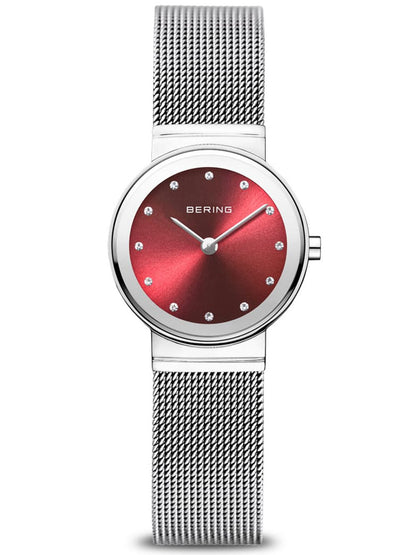 Bering Classic 10126-003 Damen Armbanduhr Rot • Saphirglas entspiegelt • Skandinavisches Design
