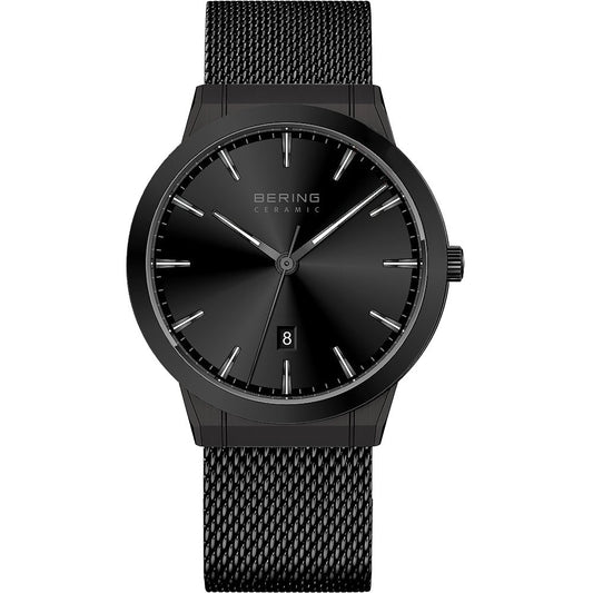 Zegarek damski Bering Ceramic 11440-122 czarny • mechanizm solarny • szkło szafirowe