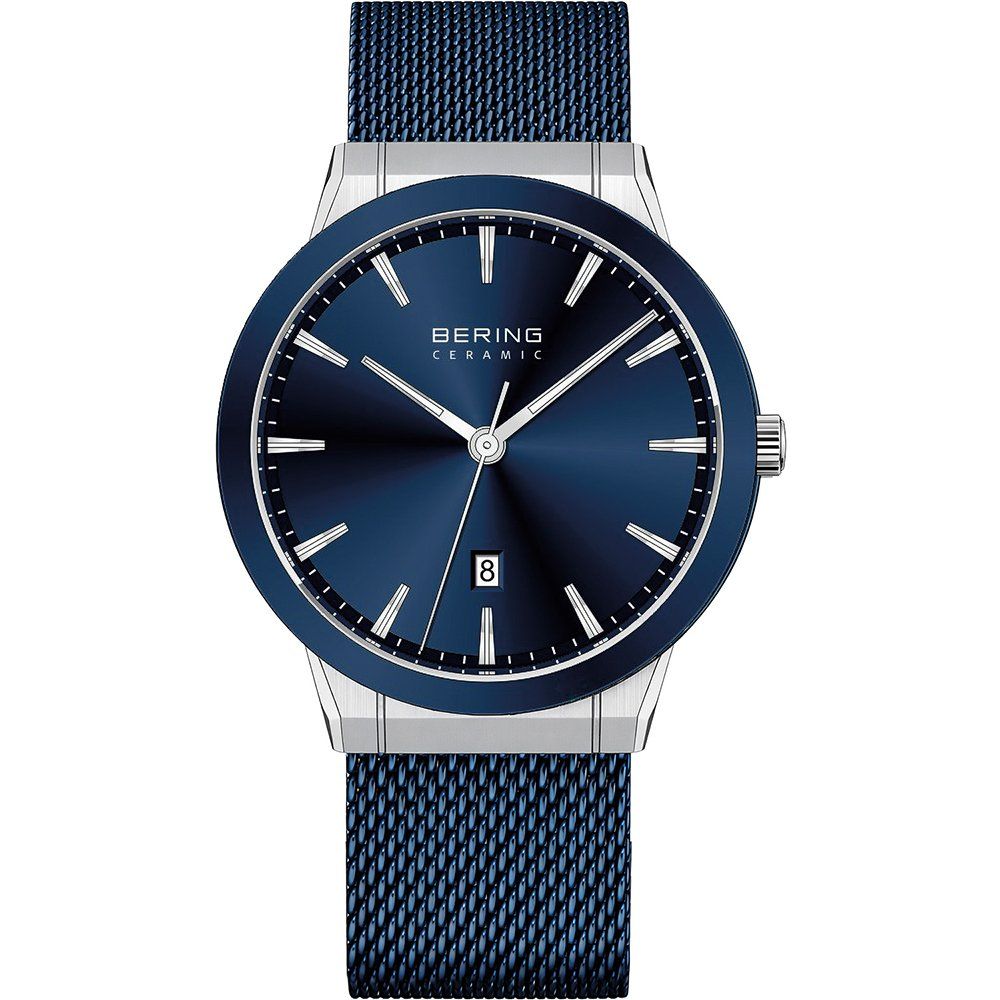 Bering Ceramic 11440-307 Herrenuhr Blau • Saphirglas • Keramik-Lünette