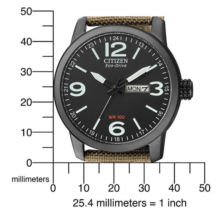 Citizen BM8476-23EC Men's Watch • Eco-Drive Solar Powered • Black Canvas Strap