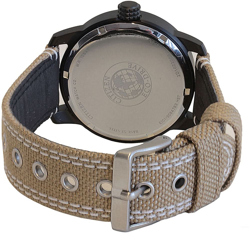 Citizen BM8476-23EC Men's Watch • Eco-Drive Solar Powered • Black Canvas Strap