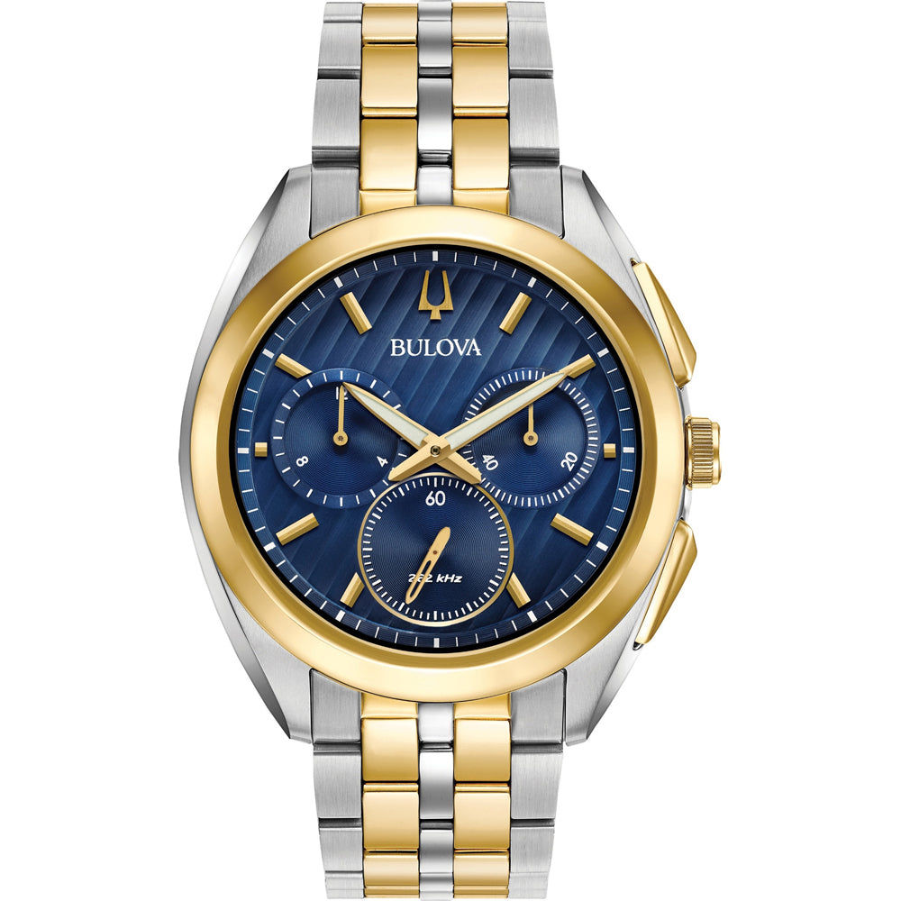 Bulova Curv 98A159 Herren Armbanduhr Bicolor • Hochfrequenz-Quarzchronograph • Saphirglas