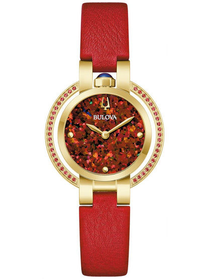 Bulova Rubaiyat 97R105 Damen Armbanduhr Rot • Saphirglas • 42 Rubine