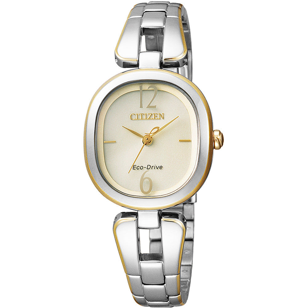 Citizen Lady EM0186-50P Damenuhr Bicolor • Eco-Drive Solar • Perlmutt-Zifferblatt