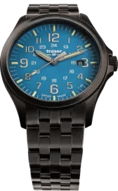 Traser H3 P67 Officer Pro 108740 Herren Armbanduhr Himmelblau • Saphirglas mit Antireflexbeschichtung • trigalight