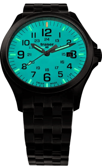 Traser H3 P67 Officer Pro 108740 Herren Armbanduhr Himmelblau • Saphirglas mit Antireflexbeschichtung • trigalight