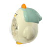 Kinderwecker Pinguin, schräger Blick auf Gehäuse und Ziffernblatt mit Uhrzeigern