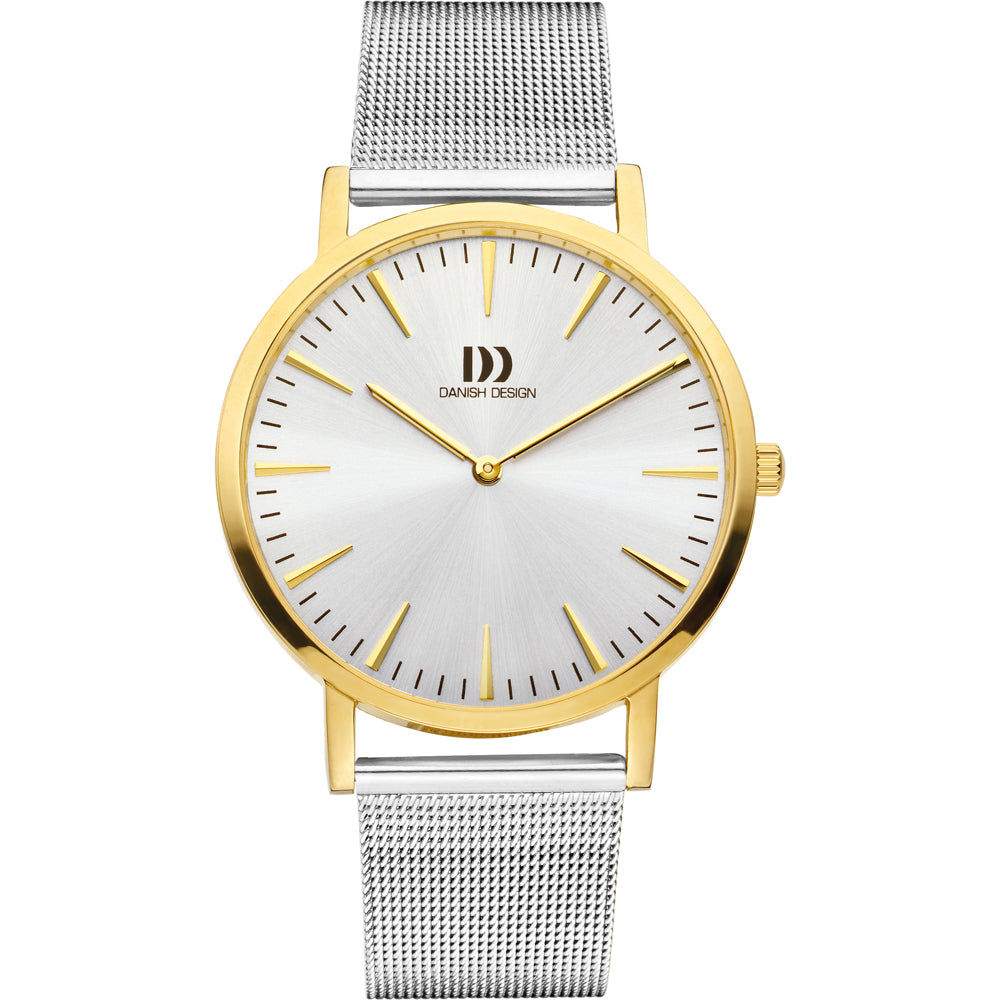 Danish Design London IQ65Q1235 Damen Armbanduhr Bicolor • Milanaise-Armband • Mineralglas