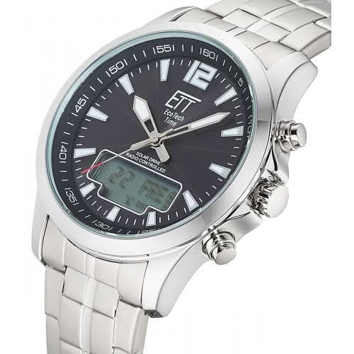 Eco Tech Time Professional EGA-11715-21M Men's Watch • Solar Radio Controlled • Worldtimer