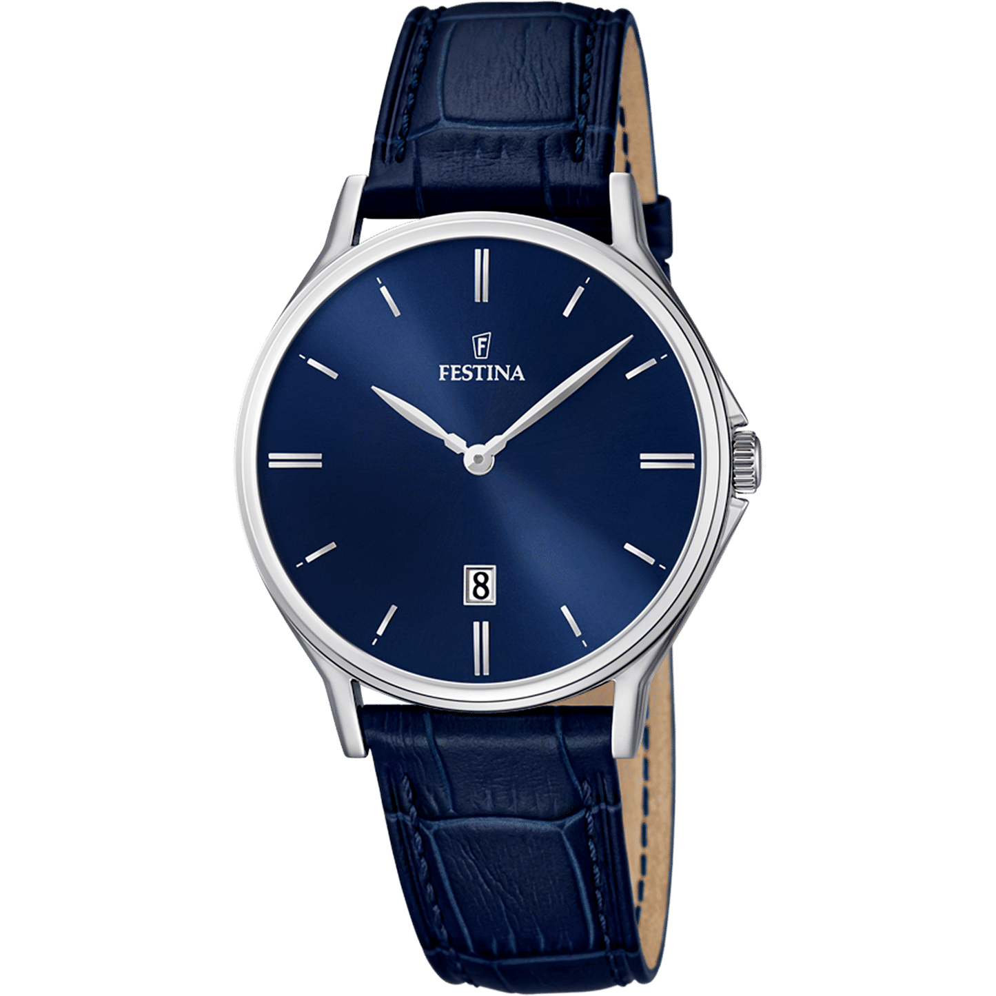 Festina Classics F16745/3 Herrenuhr Blau • Blaues Lederarmband • Klassisches Design