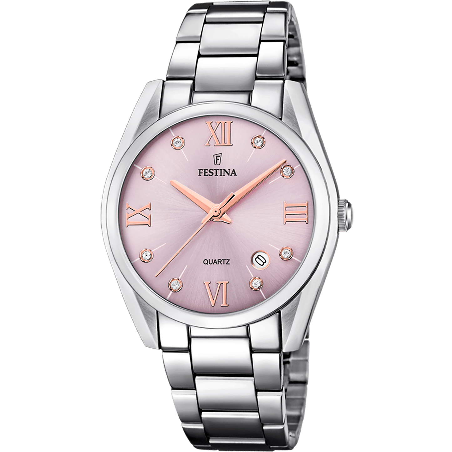 Festina Boyfriend F16790/D Damenuhr Burgund • Mineralglas • Quarzwerk