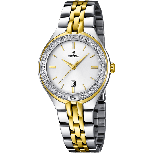Festina Mademoiselle F16868/1 Damenuhr Silber • Mineralglas • Zirkonia-Besatz