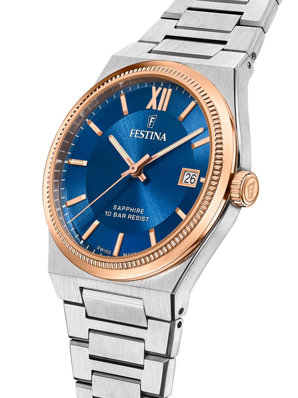 Festina Rivé F20036/2 Herrenuhr • Saphirglas • Swiss Made Quarzwerk, Bild 2