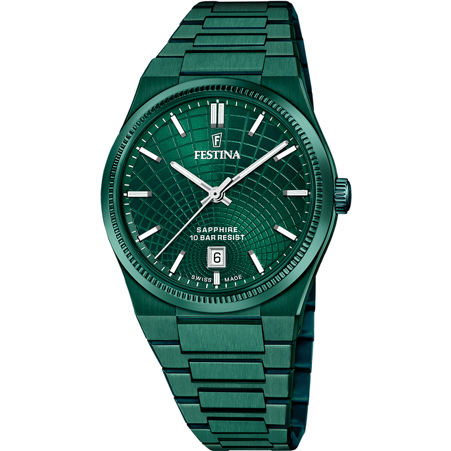 Festina Swiss Made F20079/1 Rive Herrenuhr Grün • Saphirglas • Automatikwerk