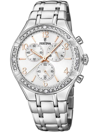 Festina Boyfriend F20392/1 Damen Armbanduhr • Chronograph • Gehärtetes Mineralglas