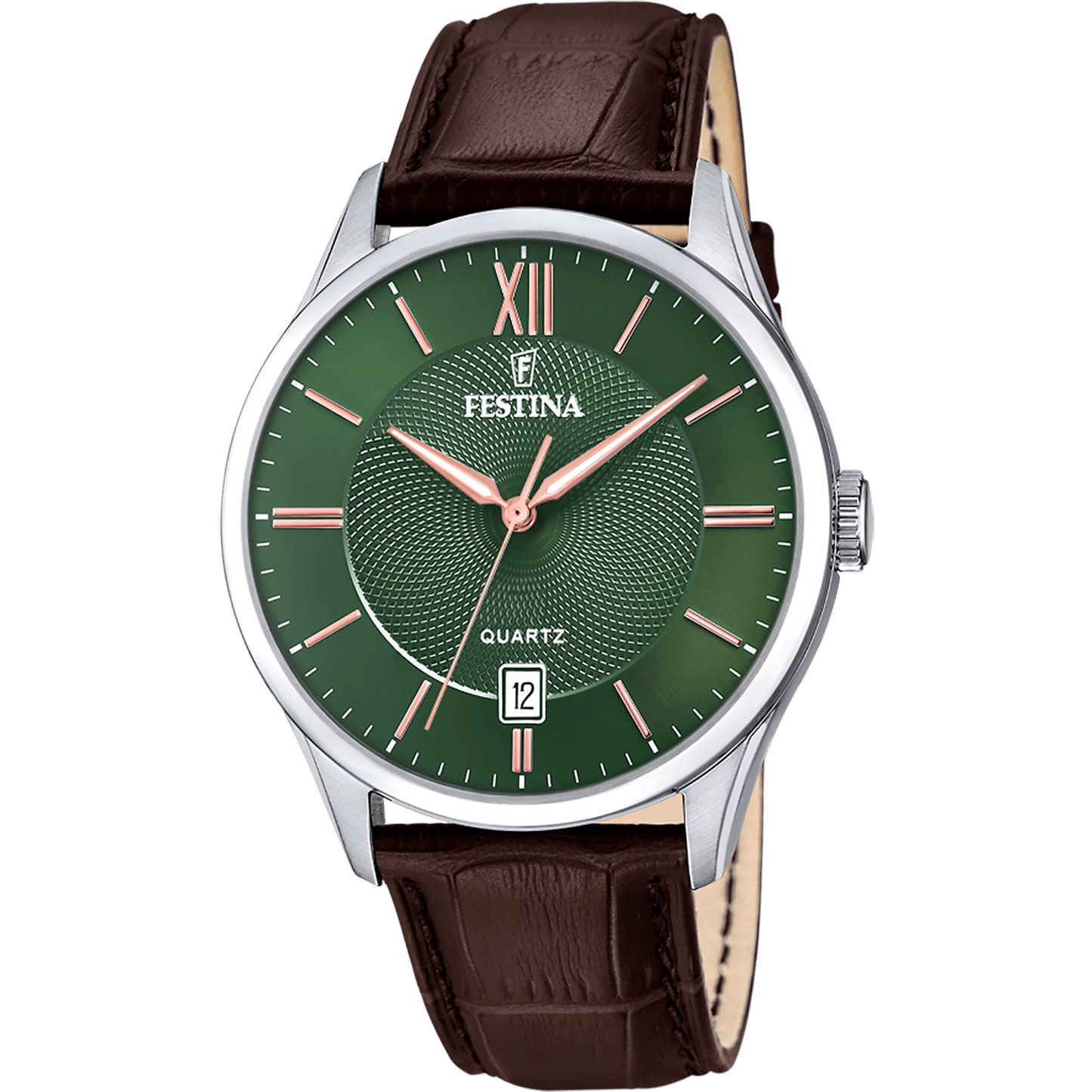 Festina F20426/8 Herrenuhr • Quarzwerk • Grünes Lederarmband