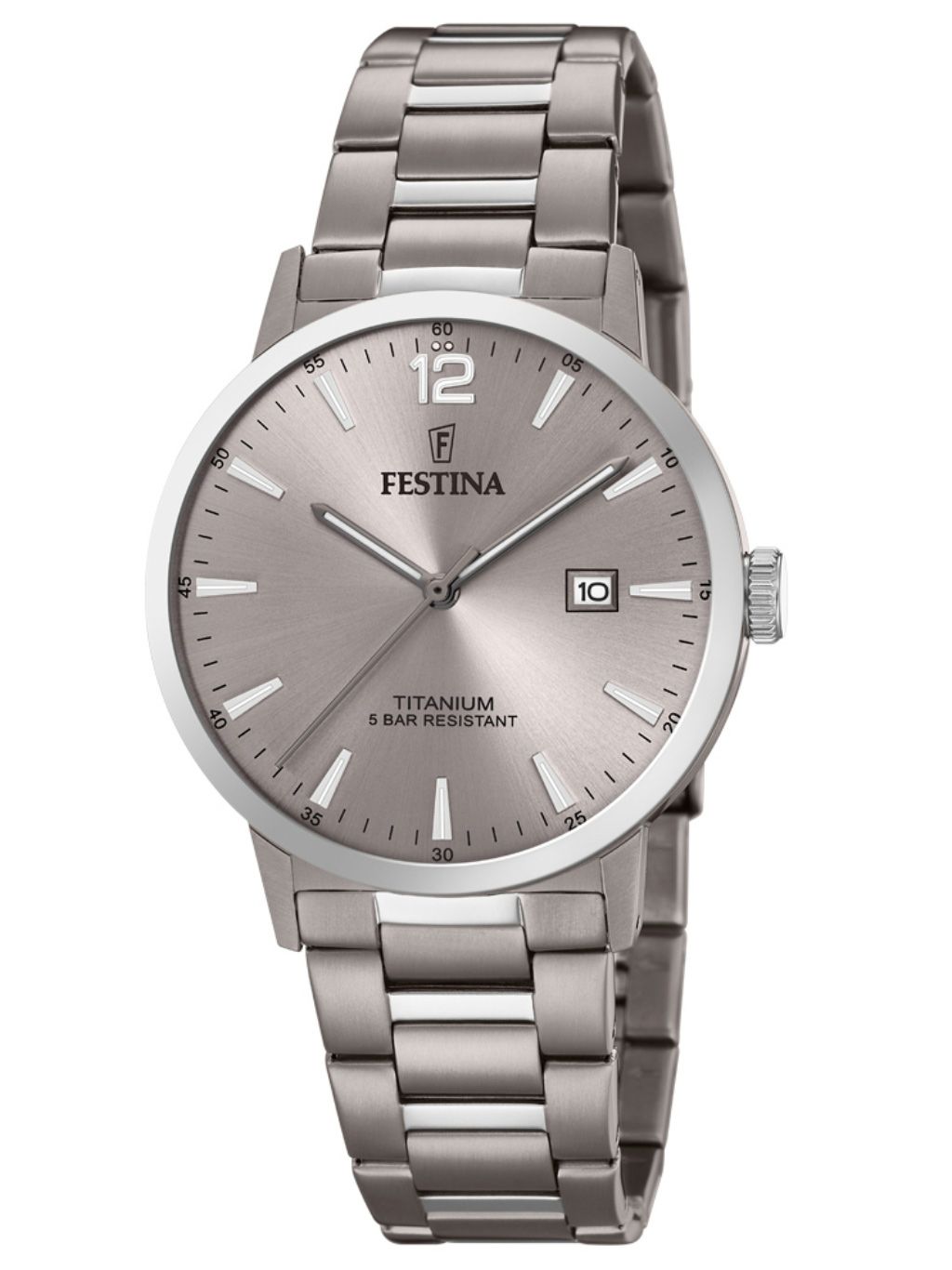 Festina Klassik F20435/2 Unisex • Titan-Gehäuse und Armband • Mineralglas mit Datumsanzeige