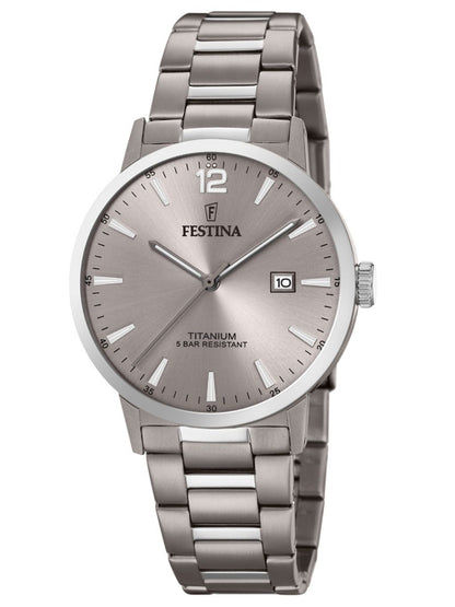Festina Klassik F20435/2 Unisex • Titan-Gehäuse und Armband • Mineralglas mit Datumsanzeige