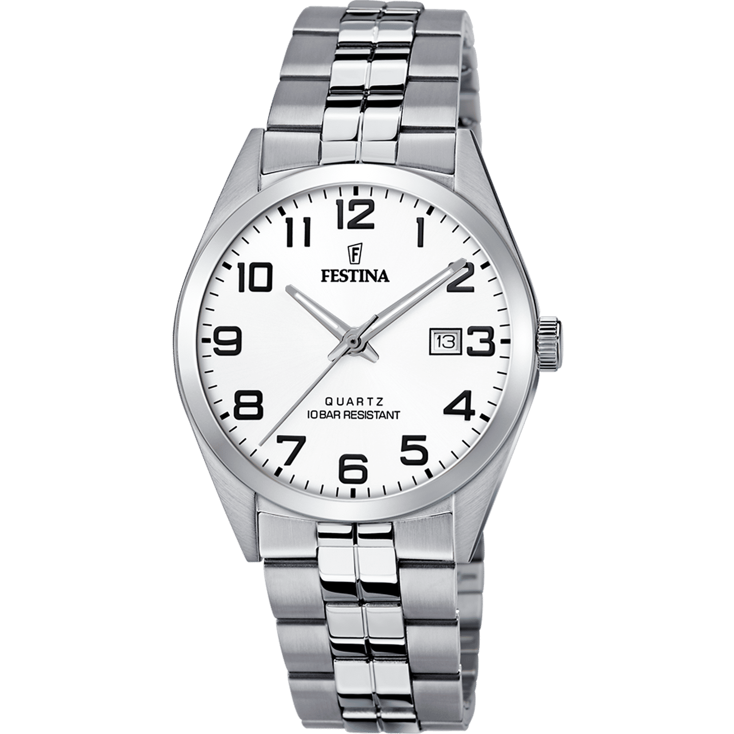 Festina Classics F20437/1 Herrenuhr Weiß • Edelstahlgehäuse mit Mineralglas • 10 ATM Wasserdicht