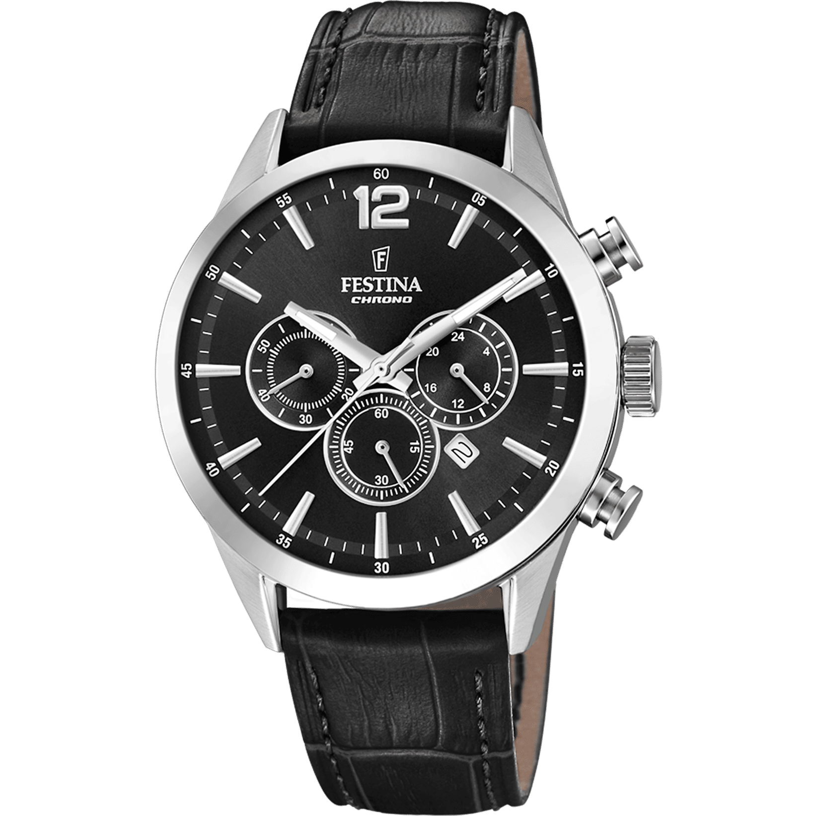 Festina Timeless Chronograph F20542/5 Herrenuhr Schwarz • Chronographenfunktion • Mineralglas