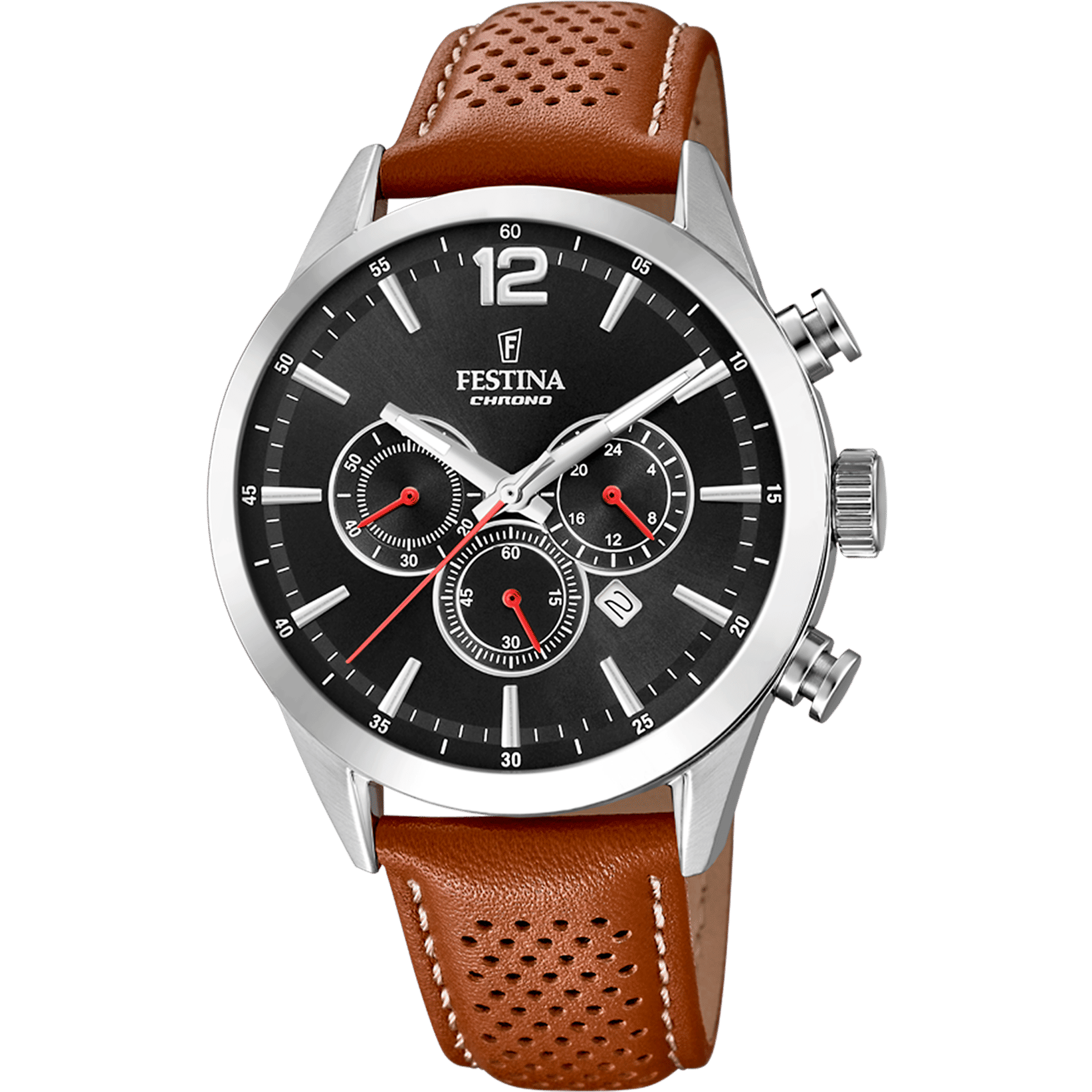 Festina Timeless Chronograph F20542/6 Herrenuhr Schwarz • Chronograph • Mineralglas
