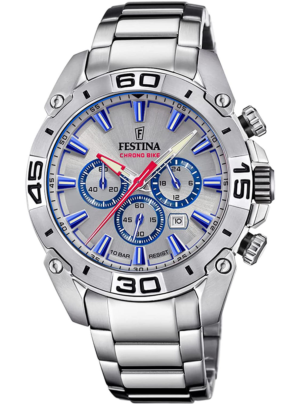 Festina Chrono Bike F20543/1 Herrenuhr Silber • Chronograph • Mineralglas