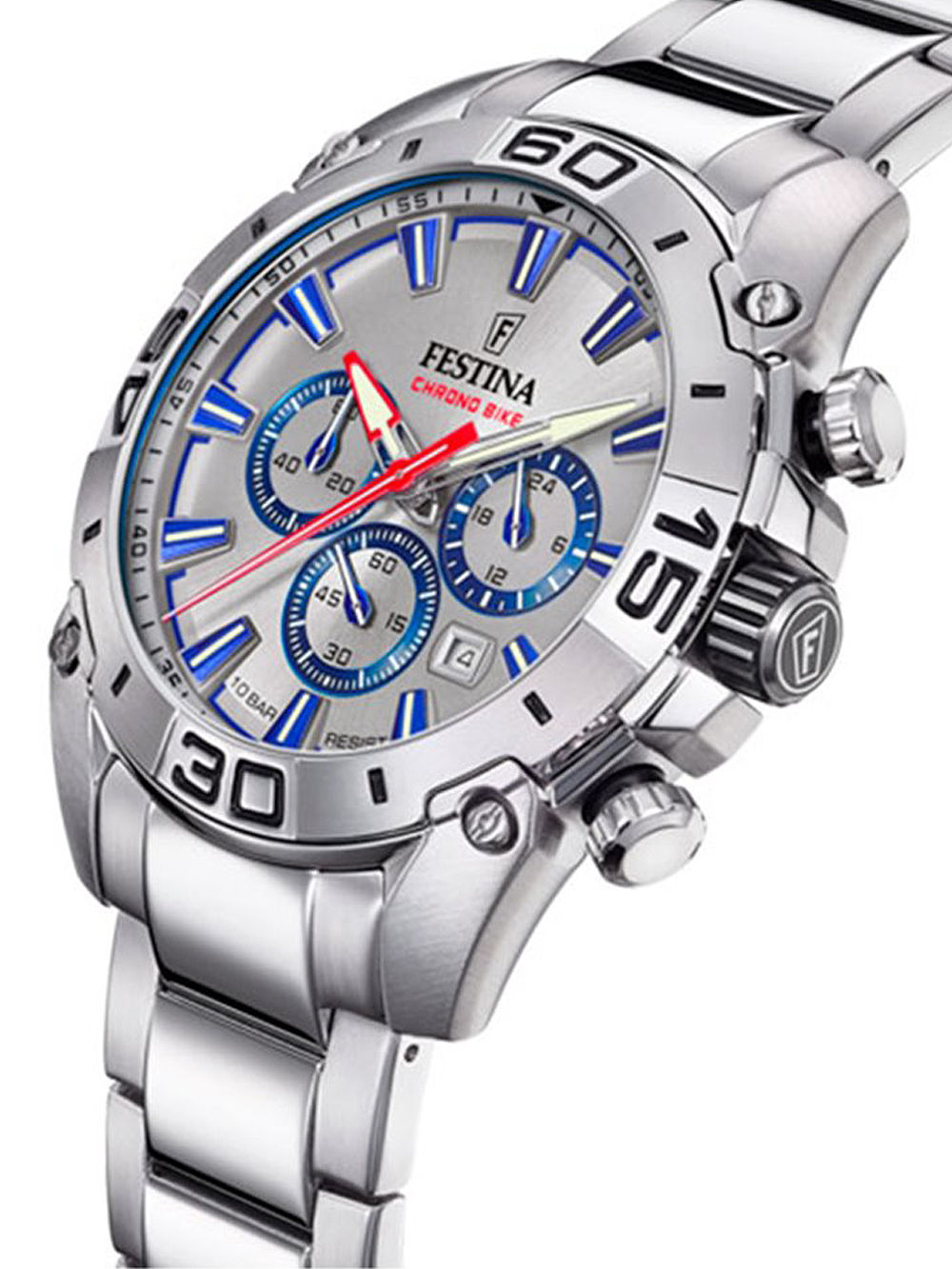 Festina Chrono Bike F20543/1 Herrenuhr Silber • Chronograph • Mineralglas, Bild 2