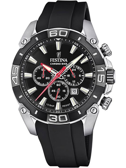 Festina Chrono Bike F20544/1 Herrenuhr Schwarz • Quarz-Chronograph • Mineralglas