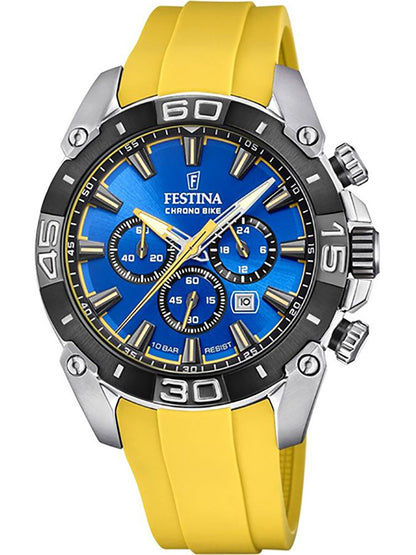 Festina Chrono Bike F20544/4 Herrenuhr Blau • Quarz-Chronograph • 10 ATM Wasserdicht