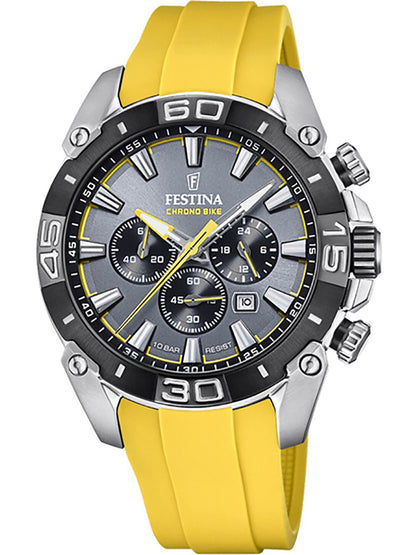 Festina Chrono Bike F20544/7 Herrenuhr Gelb • Chronograph • Mineralglas