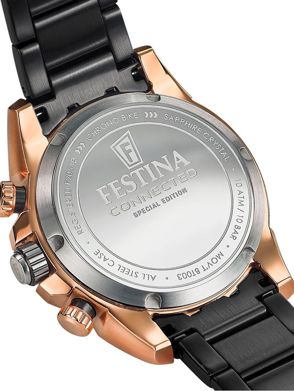 Festina Chrono Bike F20548/1 Herrenuhr Schwarz/Roségold • Chronograph Connected • Special Edition Set, Bild 4