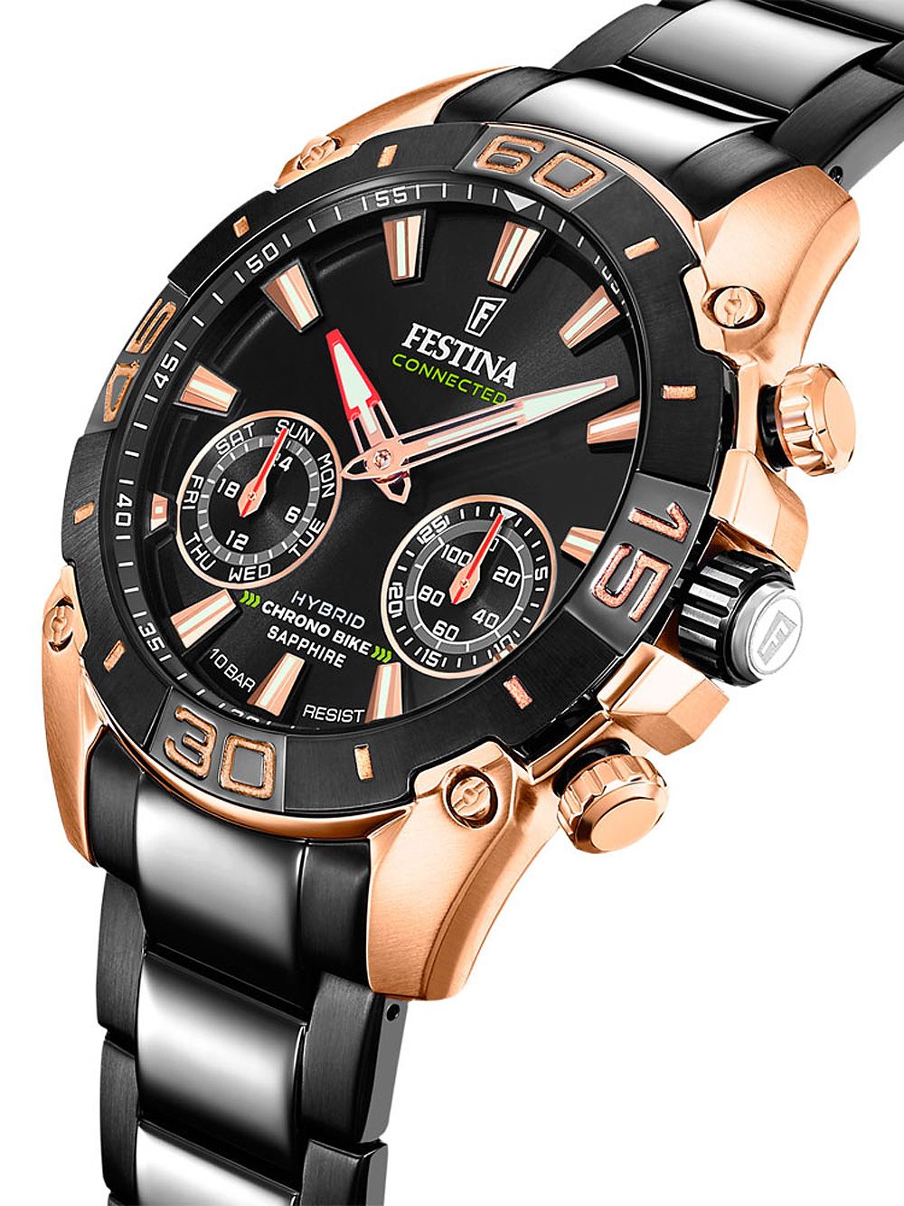 Festina Chrono Bike F20548/1 Herrenuhr Schwarz/Roségold • Chronograph Connected • Special Edition Set, Bild 3