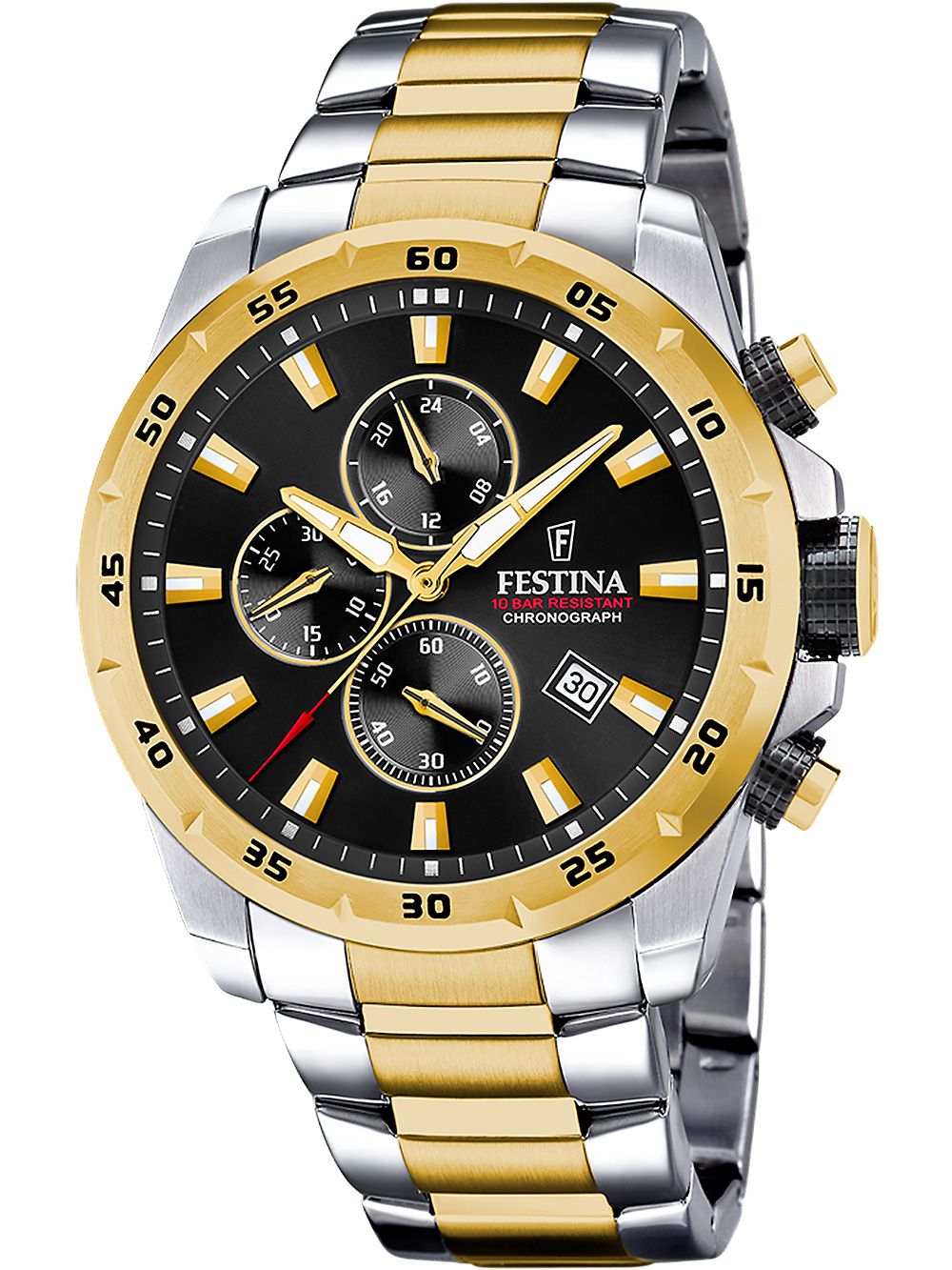 Festina Chrono Sport F20562/4 Herrenuhr Bicolor • Tachymeter-Lünette • Chronograph mit Datum