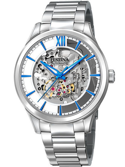 Festina Automatic Skeleton F20630/2 Herrenuhr Silber • Saphirglas • Miyota Automatikwerk