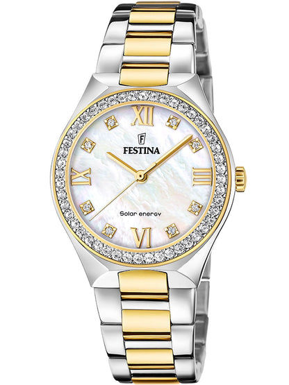Festina Solar Energy F20659/1 Damenuhr Bicolor • Solarquarzwerk • Mineralglas