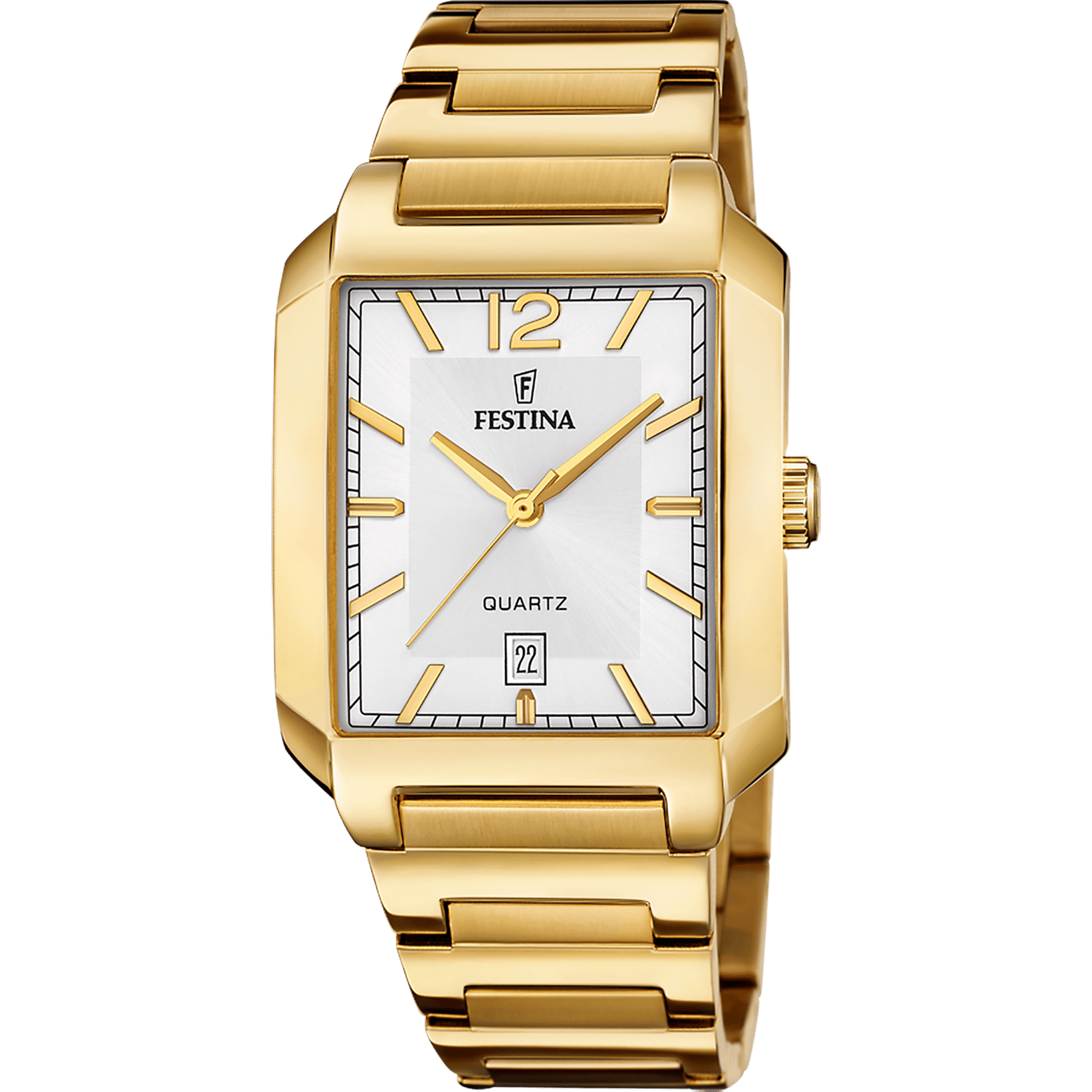 Festina On the Square F20678/2 Herrenuhr Silber • Quarzwerk • Eckiges Gehäuse