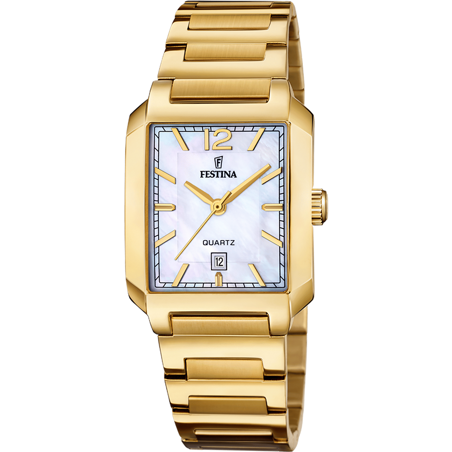 Festina On the Square F20680/2 Damen Armbanduhr Beige • Quarzwerk • Mineral-Glas