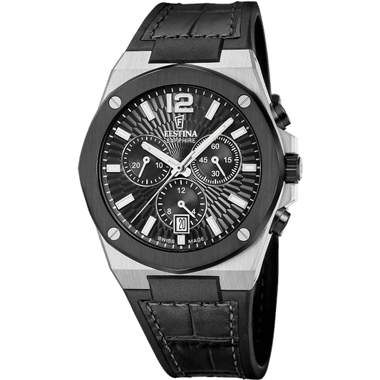 Festina Vallée F22003/4 Herren Armbanduhr Schwarz • Saphirglas • Schweizer Quarzwerk