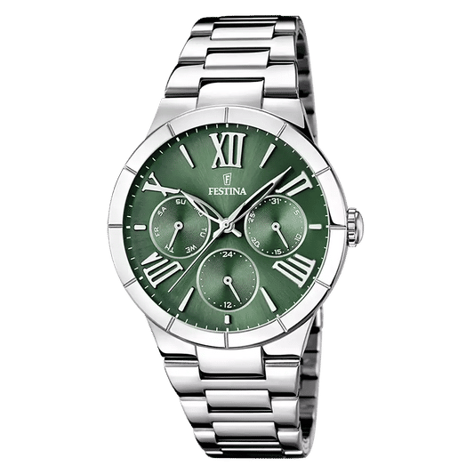 Festina Boyfriend F16716/5 Damklocka Grön • Mineralglas • Multifunktionsurverk