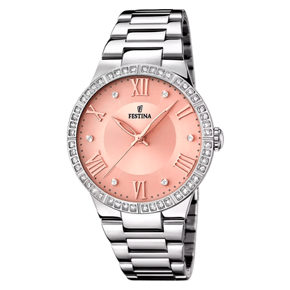 Festina Boyfriend F16719/3 Damklocka Rosa • Mineralglas • Rostfritt Stålhölje med Zirkoner