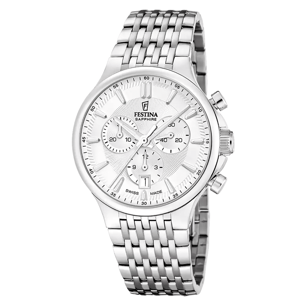 Festina Swiss Made Chronograph F20093/1 Herr • Safirglas • Swiss Made Kvarts