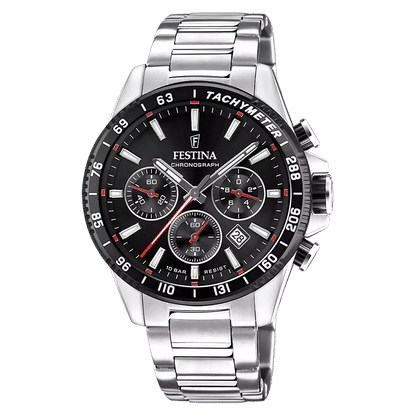 Festina Timeless Chronograph F20560/6 Herrur Svart • Kronograf med Datum • Mineralglas