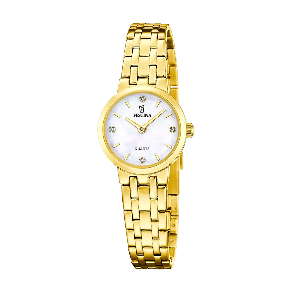 Festina Mademoiselle F20748/1 Damklocka Vit • Kvartsrörelse • Armband i Rostfritt Stål