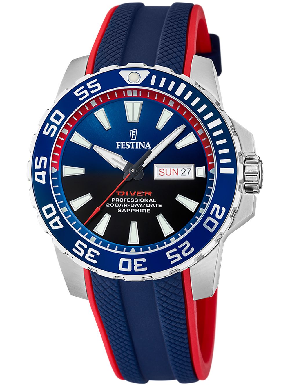 Festina The Originals F20662/1 Herrenuhr Blau • Saphirglas • 20 ATM Taucheruhr