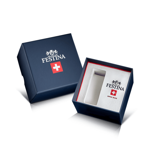 Festina Geschenkbox mit rotem Akzent und Swiss-Made Aufdruck für Herren-Armbanduhr