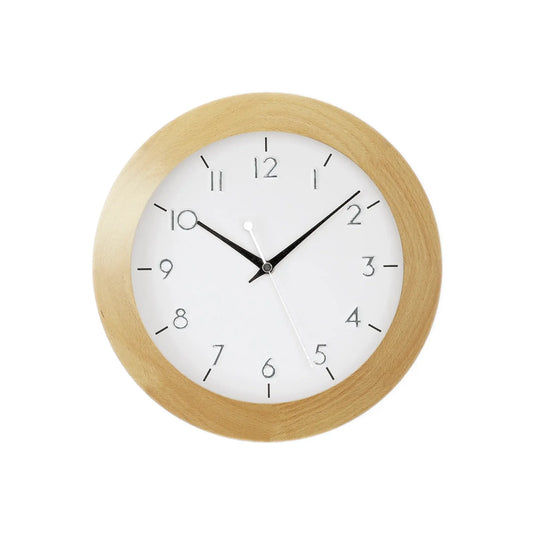AMS F5836Q Wall Clock Beech • Quartz Movement • Mineral Glass