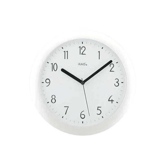 AMS F5844 Wall Clock White • Radio-Controlled • Plastic Case