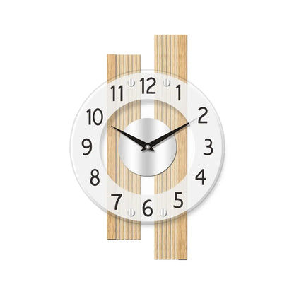 AMS F5874 Wall Clock Beech • Radio-Controlled • Satinized Mineral Glass